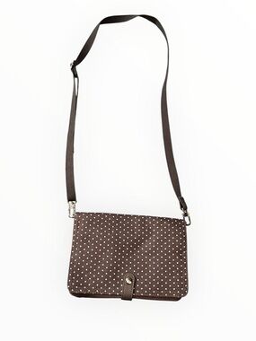 grey polka dot purse